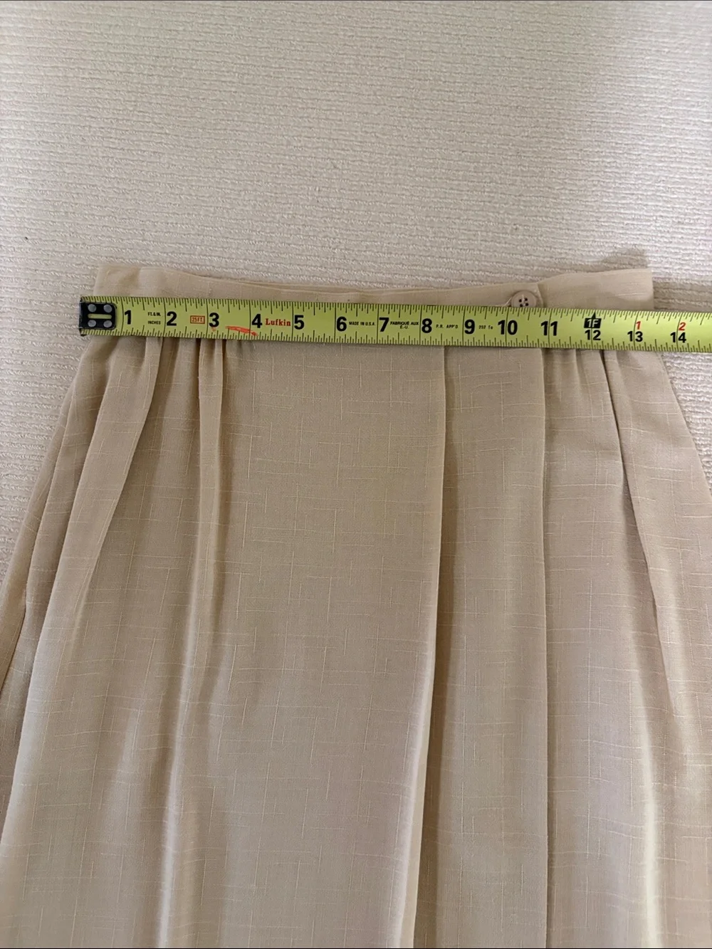 Classic Beige A-Line Midi Skirt